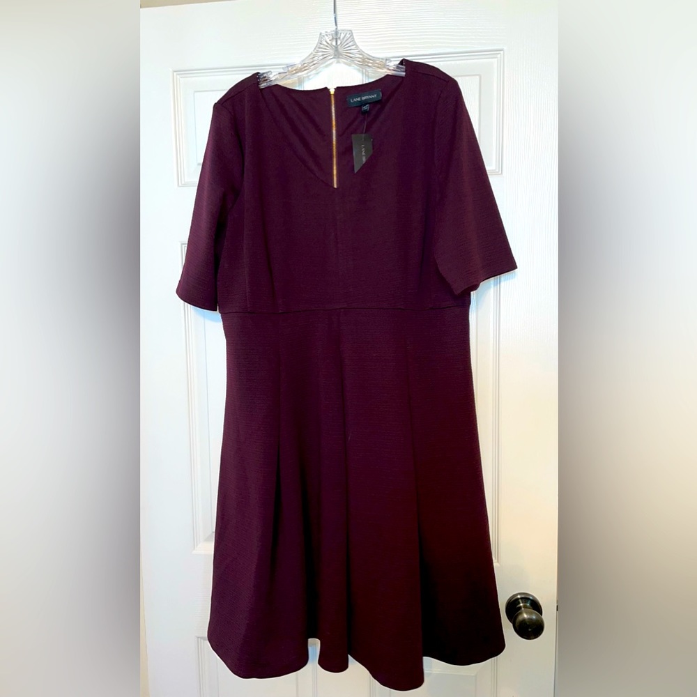 Lane Bryant Women’s Burgandy Fit and Flare Dress Size 18/20